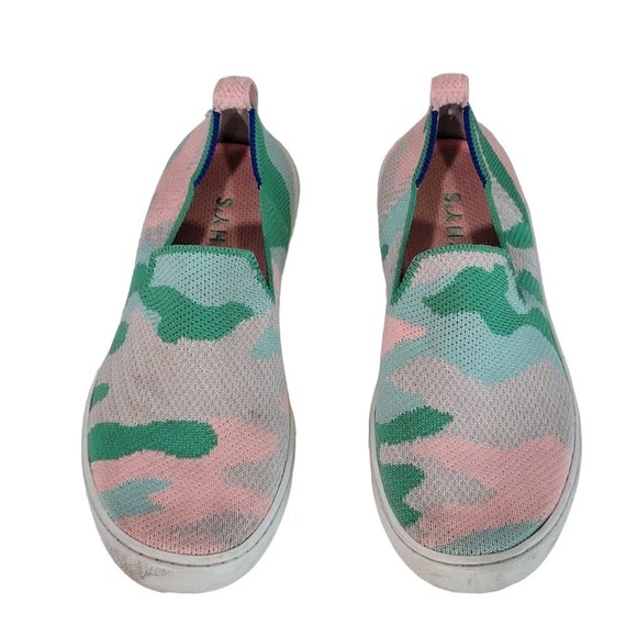 Rothy's The Kids Sneaker Size 2 Cotton Candy Camo Fabric Slip On Casual Shoes - Picture 6 of 12